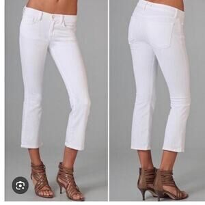 J Brand white women size 26 low rise crop ankle straight raw hem capsule luxury